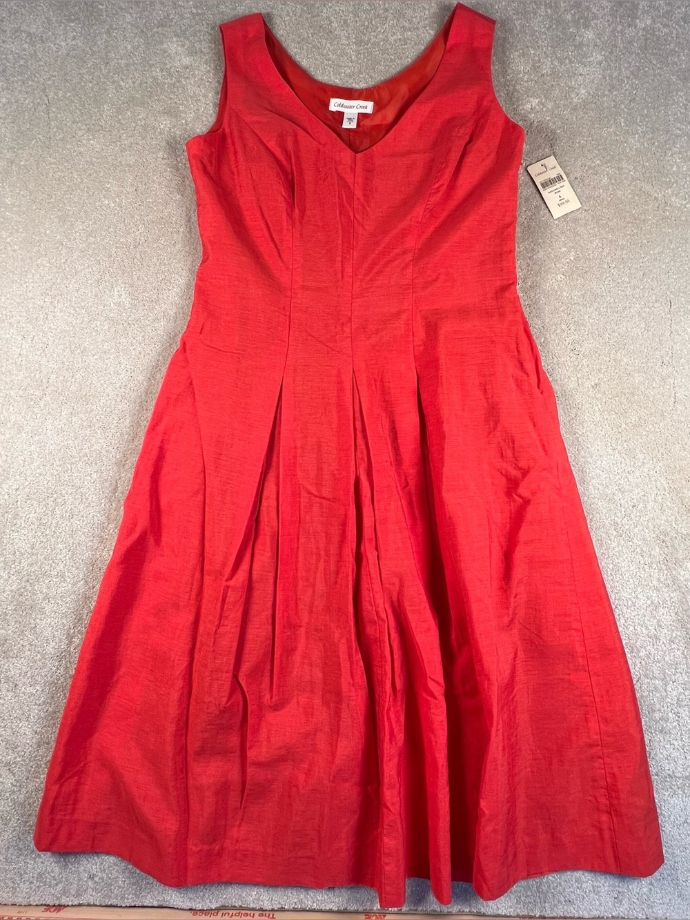 Coldwater‎ Creek Dress Orange Sleeveless V Neck Workwear Party NWT 6